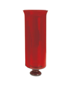 Ewiglichtölglas Nr. 9, ausgestellter Rand und Knauf, rubinrot