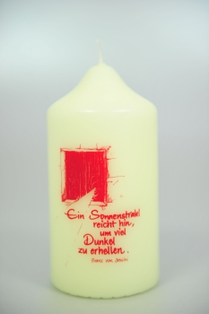 Spruchkerzen 120 x 60 mm, "Ein Sonnenstrahl ..."