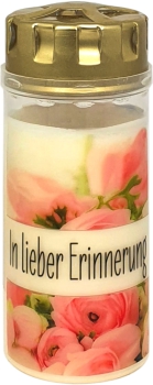 Trauerkerze/Öllicht 150/60 mm, Dek. 9920, "In lieber Erinnerung"