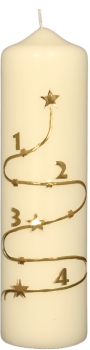 Weihnachtskerze 220/60 mm, "1-4 Advent"