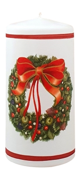 Weihnachtskerze 140/70 mm, "Kranz"