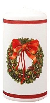 Weihnachtskerze 120/60 mm, "Kranz"