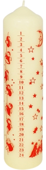Weihnachtskerze 220x60 mm, "1-4 Advent"
