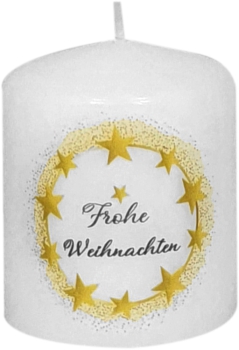 Weihnachtskerze   60x50 mm, Dek. 482