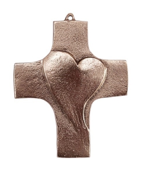 Bronze Kreuz - Offenes Herz