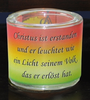 Glas-Windlicht "Christus ist.....", Nr. 9035