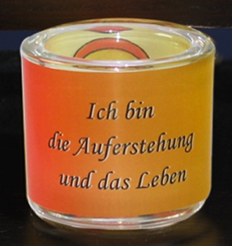 Glas-Windlicht "Ich bin die.....", Nr. 9036