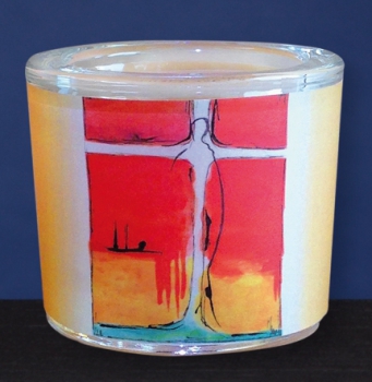Glas-Windlicht "Singt ein Lied.....", Nr. 9038