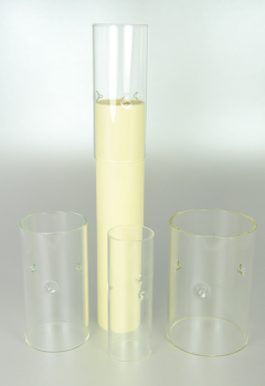 Windschutzglas zylindrisch für Nylon Dauerkerzen mit 40, 50, 60 oder 80 mm Durchmesser
