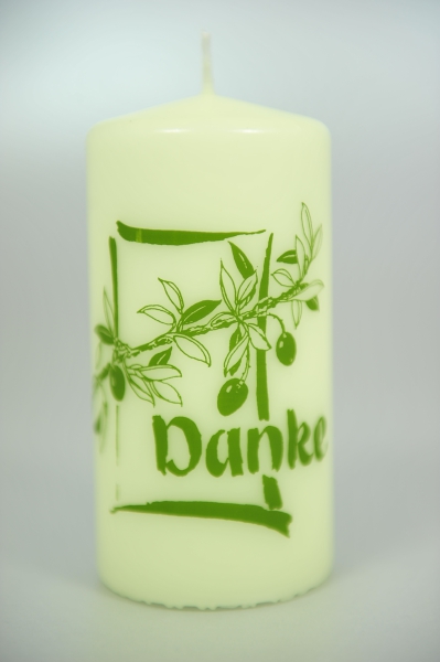 Spruchkerzen 120 x 60 mm, "Danke"