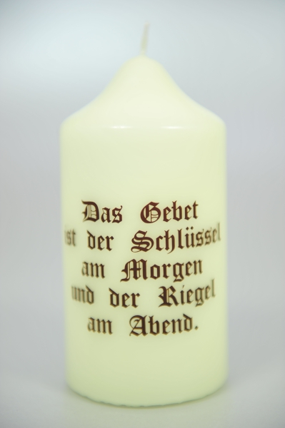 Spruchkerzen 120 x 60 mm, "Das Gebet ist der Schlüssel ..."