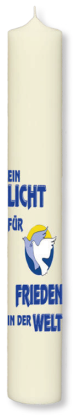 Friedenskerze 600/80 mm, "Ein Licht für....."