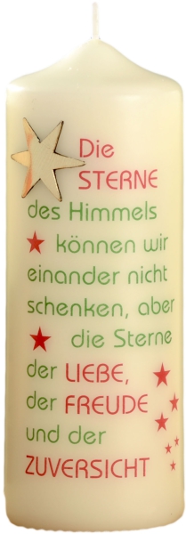 Weihnachtskerze 170/60 mm, "Weihnachts-Stern"