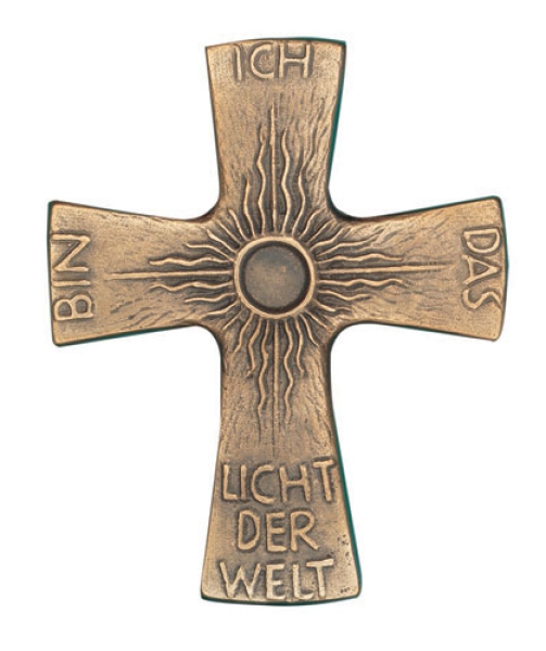 Bronze Kreuz - Ich bin das Licht der Welt