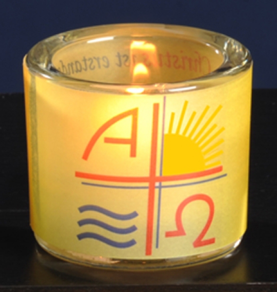 Glas-Windlicht "Christus ist.....", Nr. 9008