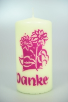 Spruchkerzen 120 x 60 mm, "Danke"