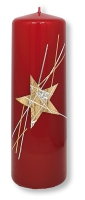 Weihnachtskerze 180/60 mm, "Stern"