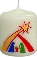Weihnachtskerze 60/50 mm, Dek. 4037, VE 50 Stück