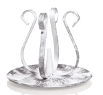 Leuchter mit Spangen und Dorn, Farbe: weiß-silber