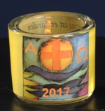 Glas-Windlicht "Christus ist.....", Nr. 9006
